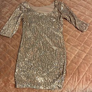 Rose gold sequin dress